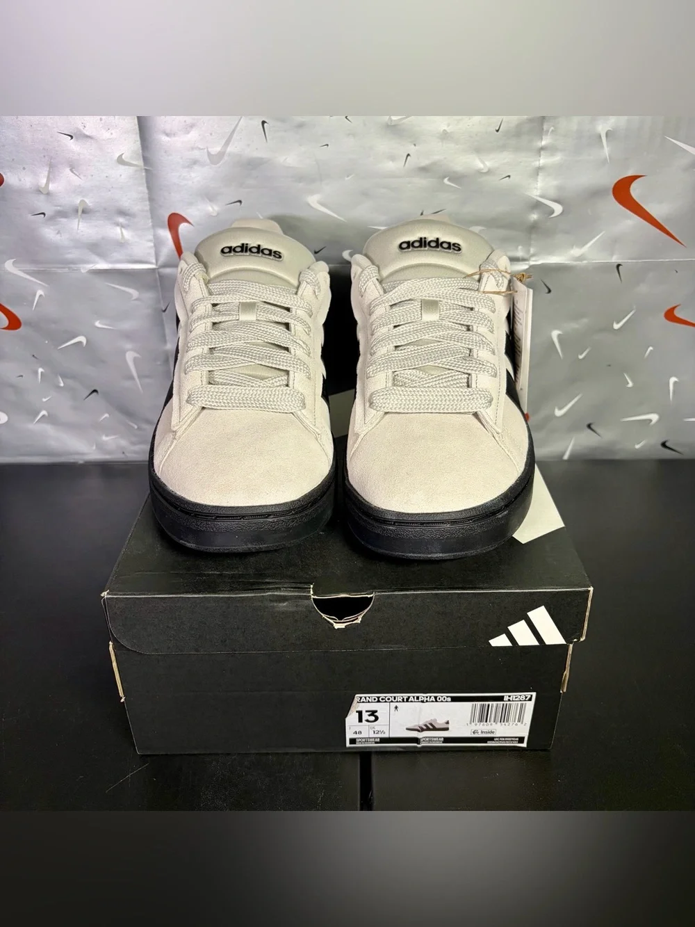 Size 13 - Adidas Grand Court Alpha 00’s 'Grey / Black' Sneakers / IH1287